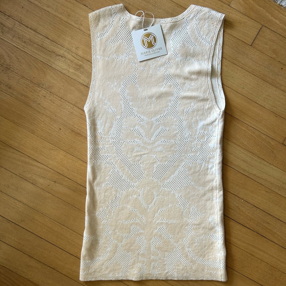 Marie Oliver Ivory Patterned Tank Top